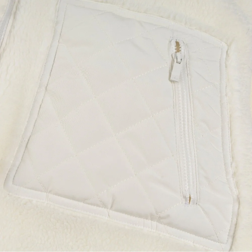 ALO Yoga Cream Teddy Sherpa Zip Jacket
